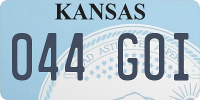 KS license plate 044GOI