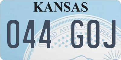 KS license plate 044GOJ