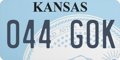 KS license plate 044GOK