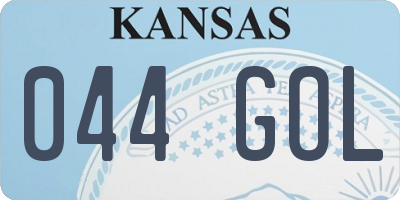 KS license plate 044GOL