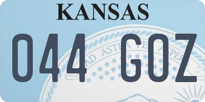 KS license plate 044GOZ