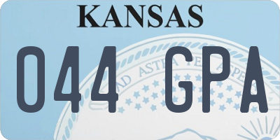 KS license plate 044GPA