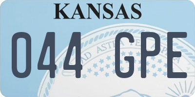 KS license plate 044GPE