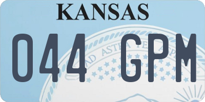KS license plate 044GPM