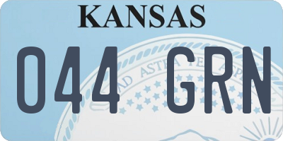 KS license plate 044GRN
