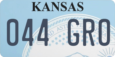 KS license plate 044GRO