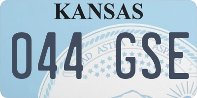 KS license plate 044GSE