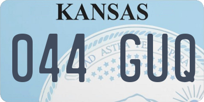 KS license plate 044GUQ