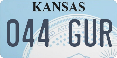 KS license plate 044GUR