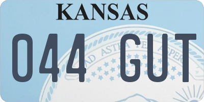 KS license plate 044GUT