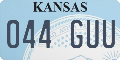 KS license plate 044GUU