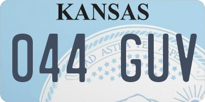 KS license plate 044GUV