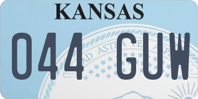 KS license plate 044GUW