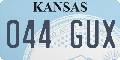 KS license plate 044GUX