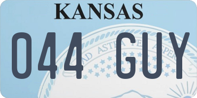 KS license plate 044GUY
