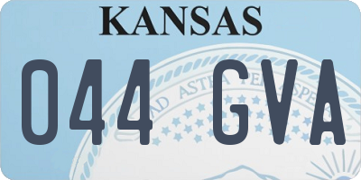 KS license plate 044GVA