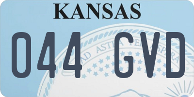 KS license plate 044GVD