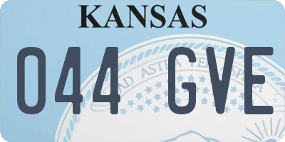 KS license plate 044GVE