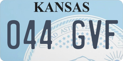 KS license plate 044GVF