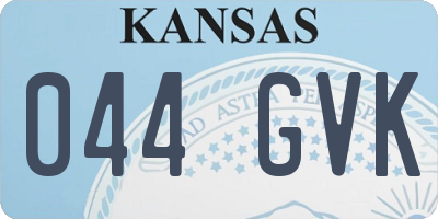 KS license plate 044GVK