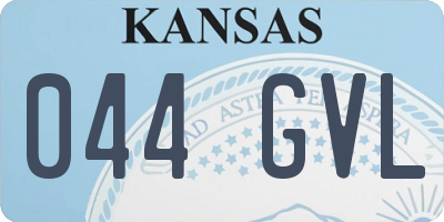 KS license plate 044GVL