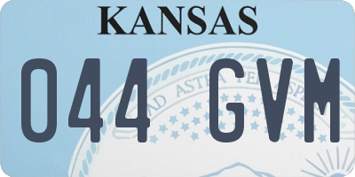 KS license plate 044GVM