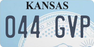 KS license plate 044GVP