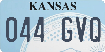 KS license plate 044GVQ