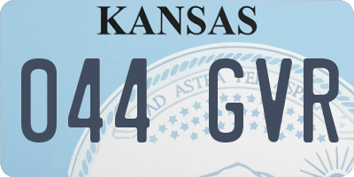 KS license plate 044GVR