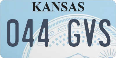 KS license plate 044GVS