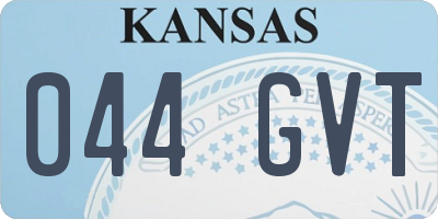 KS license plate 044GVT