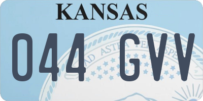KS license plate 044GVV