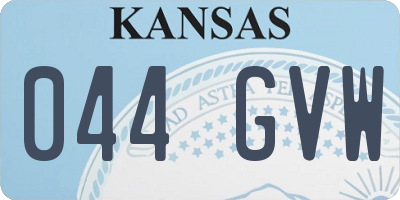 KS license plate 044GVW