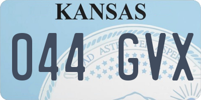 KS license plate 044GVX