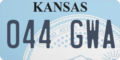 KS license plate 044GWA
