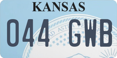 KS license plate 044GWB