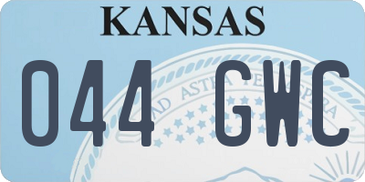 KS license plate 044GWC