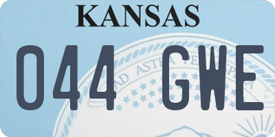 KS license plate 044GWE