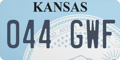KS license plate 044GWF