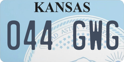 KS license plate 044GWG