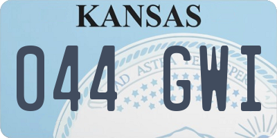 KS license plate 044GWI