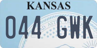 KS license plate 044GWK