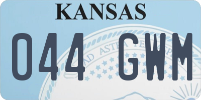KS license plate 044GWM