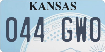 KS license plate 044GWO