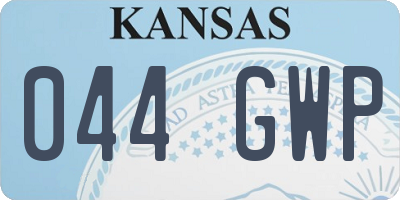 KS license plate 044GWP