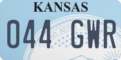 KS license plate 044GWR