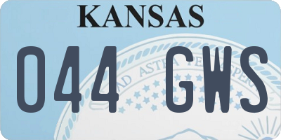 KS license plate 044GWS