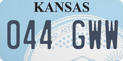 KS license plate 044GWW