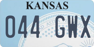 KS license plate 044GWX