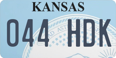 KS license plate 044HDK